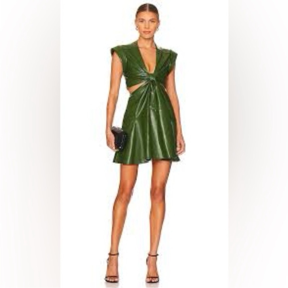 A.L.C. Green Mini Dress with Knot Detail